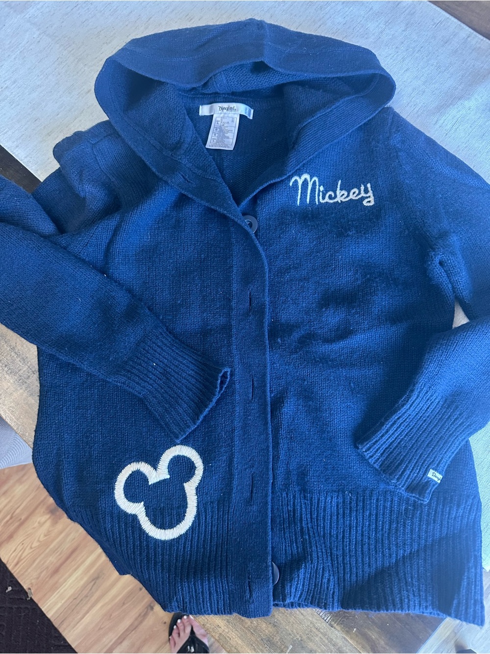 Disney Navy Hooded Mickey Knit Sweater